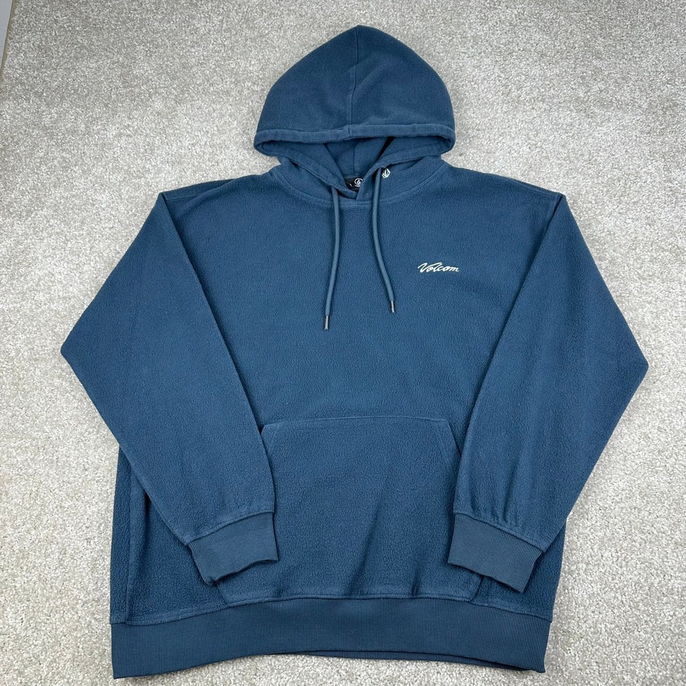 Volcom Mens Fleece Hoodie Medium Blue Skater Streetwear Gorpcore Pullover